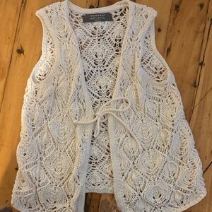 Primark Ivory Crochet Open Vest